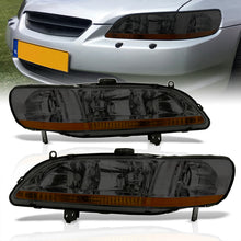 Load image into Gallery viewer, Honda Accord 1998-2002 Factory Style Headlights Chrome Housing Smoke Len Amber Reflector