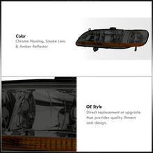 Load image into Gallery viewer, Honda Accord 1998-2002 Factory Style Headlights Chrome Housing Smoke Len Amber Reflector