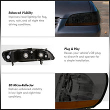 Load image into Gallery viewer, Honda Accord 1998-2002 Factory Style Headlights Chrome Housing Smoke Len Amber Reflector