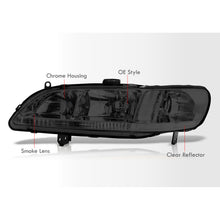 Load image into Gallery viewer, Honda Accord 1998-2002 Factory Style Headlights Chrome Housing Smoke Len Clear Reflector
