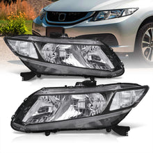 Load image into Gallery viewer, Honda Civic Sedan 2012-2015 / Honda Civic Coupe 2012-2013 Factory Style Headlights Black Housing Clear Len Clear Reflector