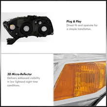 Load image into Gallery viewer, Honda Civic Sedan 2012-2015 / Honda Civic Coupe 2012-2013 Factory Style Headlights Chrome Housing Clear Len Amber Reflector