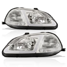 Load image into Gallery viewer, Honda Civic 1996-1998 LED DRL Bar Factory Style Headlights Chrome Housing Clear Len Clear Reflector