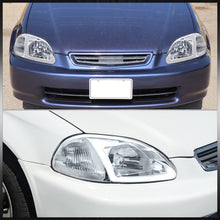 Load image into Gallery viewer, Honda Civic 1996-1998 LED DRL Bar Factory Style Headlights Chrome Housing Clear Len Clear Reflector