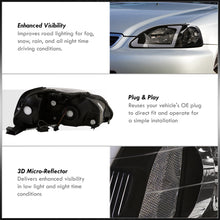 Load image into Gallery viewer, Honda Civic 1999-2000 LED DRL Bar Factory Style Headlights Black Housing Clear Len Clear Reflector