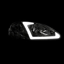 Load image into Gallery viewer, Honda Civic 1999-2000 LED DRL Bar Factory Style Headlights Black Housing Clear Len Clear Reflector