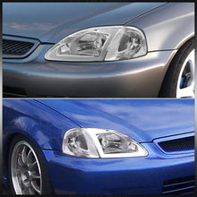 Load image into Gallery viewer, Honda Civic 1999-2000 LED DRL Bar Factory Style Headlights Chrome Housing Clear Len Clear Reflector