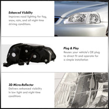 Load image into Gallery viewer, Honda Civic 1999-2000 LED DRL Bar Factory Style Headlights Chrome Housing Clear Len Clear Reflector
