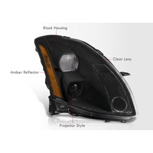 Load image into Gallery viewer, Nissan Maxima 2004-2006 Factory Style Projector Headlights Black Housing Clear Len Amber Reflector (Halogen Models Only)