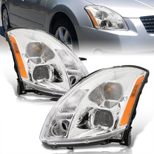 Load image into Gallery viewer, Nissan Maxima 2004-2006 Factory Style Projector Headlights Chrome Housing Clear Len Amber Reflector (Halogen Models Only)