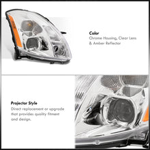 Load image into Gallery viewer, Nissan Maxima 2004-2006 Factory Style Projector Headlights Chrome Housing Clear Len Amber Reflector (Halogen Models Only)