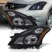 Load image into Gallery viewer, Nissan Altima Sedan 2010-2012 Factory Style Projector Headlights Black Housing Clear Len Amber Reflector (Halogen Models Only)