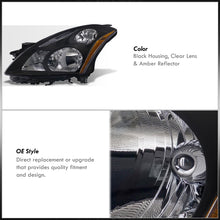Load image into Gallery viewer, Nissan Altima Sedan 2010-2012 Factory Style Projector Headlights Black Housing Clear Len Amber Reflector (Halogen Models Only)