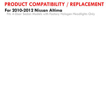 Load image into Gallery viewer, Nissan Altima Sedan 2010-2012 Factory Style Projector Headlights Black Housing Clear Len Amber Reflector (Halogen Models Only)