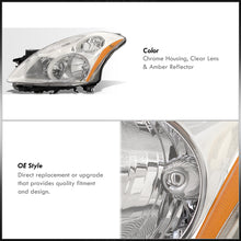 Load image into Gallery viewer, Nissan Altima Sedan 2010-2012 Factory Style Projector Headlights Chrome Housing Clear Len Amber Reflector (Halogen Models Only)
