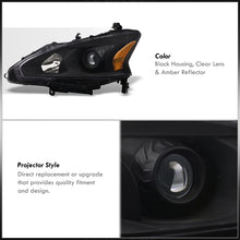 Load image into Gallery viewer, Nissan Altima Sedan 2013-2015 Factory Style Projector Headlights Black Housing Clear Len Amber Reflector (Halogen Models Only)
