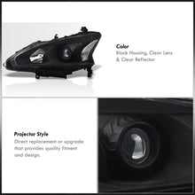 Load image into Gallery viewer, Nissan Altima Sedan 2013-2015 Factory Style Projector Headlights Black Housing Clear Len Clear Reflector (Halogen Models Only)