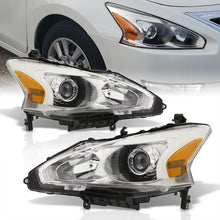 Load image into Gallery viewer, Nissan Altima Sedan 2013-2015 Factory Style Projector Headlights Chrome Housing Clear Len Amber Reflector (Halogen Models Only)