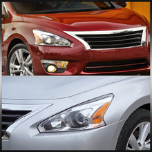 Load image into Gallery viewer, Nissan Altima Sedan 2013-2015 Factory Style Projector Headlights Chrome Housing Clear Len Amber Reflector (Halogen Models Only)