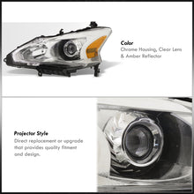 Load image into Gallery viewer, Nissan Altima Sedan 2013-2015 Factory Style Projector Headlights Chrome Housing Clear Len Amber Reflector (Halogen Models Only)