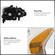 Load image into Gallery viewer, Nissan Altima Sedan 2013-2015 Factory Style Projector Headlights Chrome Housing Clear Len Amber Reflector (Halogen Models Only)