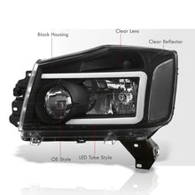 Load image into Gallery viewer, Nissan Titan 2004-2015 / Armada 2004-2007 LED DRL Bar Factory Style Headlights Black Housing Clear Len Clear Reflector