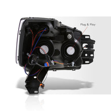 Load image into Gallery viewer, Nissan Titan 2004-2015 / Armada 2004-2007 LED DRL Bar Factory Style Headlights Black Housing Clear Len Clear Reflector