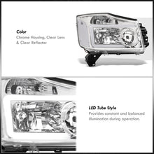 Load image into Gallery viewer, Nissan Titan 2004-2015 / Armada 2004-2007 LED DRL Bar Factory Style Headlights Chrome Housing Clear Len Clear Reflector