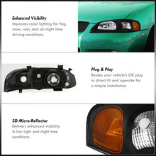 Load image into Gallery viewer, Nissan Sentra 2000-2003 Factory Style Headlights Black Housing Clear Len Amber Reflector