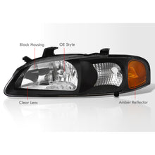Load image into Gallery viewer, Nissan Sentra 2000-2003 Factory Style Headlights Black Housing Clear Len Amber Reflector