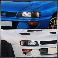 Load image into Gallery viewer, Subaru Impreza 1993-2001 Factory Style Headlights + Corners Black Housing Clear Len Amber Reflector