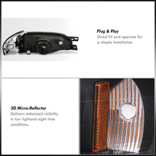 Load image into Gallery viewer, Subaru Impreza 1993-2001 Factory Style Headlights + Corners Black Housing Clear Len Amber Reflector