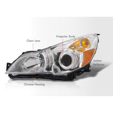 Load image into Gallery viewer, Subaru Legacy / Outback 2010-2014 Factory Style Headlights Chrome Housing Clear Len Amber Reflector