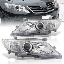 Load image into Gallery viewer, Toyota Camry 2010-2011 Factory Style Projector Headlights Chrome Housing Clear Len Clear Reflector
