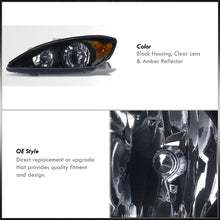 Load image into Gallery viewer, Toyota Camry 2002-2004 Factory Style Headlights Black Housing Clear Len Amber Reflector