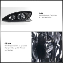 Load image into Gallery viewer, Toyota Camry 2002-2004 Factory Style Headlights Black Housing Clear Len Clear Reflector