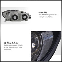 Load image into Gallery viewer, Toyota Camry 2002-2004 Factory Style Headlights Black Housing Clear Len Clear Reflector