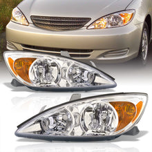 Load image into Gallery viewer, Toyota Camry 2002-2004 Factory Style Headlights Chrome Housing Clear Len Amber Reflector