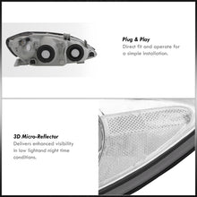 Load image into Gallery viewer, Toyota Camry 2002-2004 Factory Style Headlights Chrome Housing Clear Len Clear Reflector