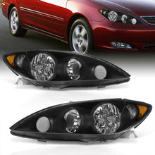 Load image into Gallery viewer, Toyota Camry 2005-2006 Factory Style Headlights Black Housing Clear Len Amber Reflector