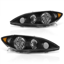 Load image into Gallery viewer, Toyota Camry 2005-2006 Factory Style Headlights Black Housing Clear Len Amber Reflector