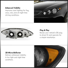 Load image into Gallery viewer, Toyota Camry 2005-2006 Factory Style Headlights Black Housing Clear Len Amber Reflector
