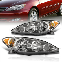 Load image into Gallery viewer, Toyota Camry 2005-2006 Factory Style Headlights Chrome Housing Clear Len Amber Reflector