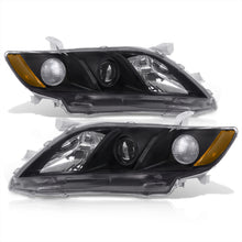 Load image into Gallery viewer, Toyota Camry 2007-2009 Factory Style Projector Headlights Black Housing Clear Len Amber Reflector