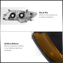 Load image into Gallery viewer, Toyota Camry 2007-2009 Factory Style Projector Headlights Black Housing Clear Len Amber Reflector