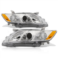 Load image into Gallery viewer, Toyota Camry 2007-2009 Factory Style Projector Headlights Chrome Housing Clear Len Amber Reflector