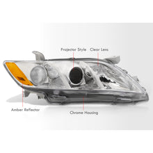 Load image into Gallery viewer, Toyota Camry 2007-2009 Factory Style Projector Headlights Chrome Housing Clear Len Amber Reflector