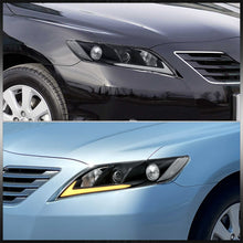 Load image into Gallery viewer, Toyota Camry 2007-2009 Sequential LED DRL Bar Factory Style Headlights Black Housing Clear Len Clear Reflector
