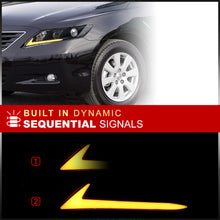 Load image into Gallery viewer, Toyota Camry 2007-2009 Sequential LED DRL Bar Factory Style Headlights Black Housing Clear Len Clear Reflector
