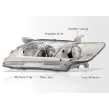 Load image into Gallery viewer, Toyota Camry 2007-2009 Sequential LED DRL Bar Factory Style Headlights Chrome Housing Clear Len Clear Reflector